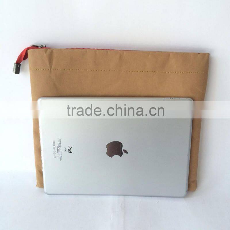 2016 zipper file envelope tablet computer bag kraft paper bag with handle