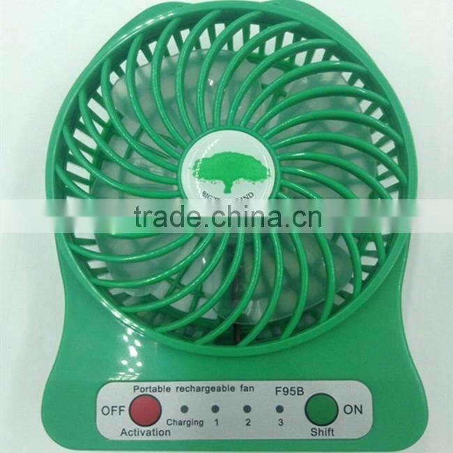 Rechargeable Battery Powered USB Cooler Adjustable Speed usb personal fans mini usb fan with Led Light