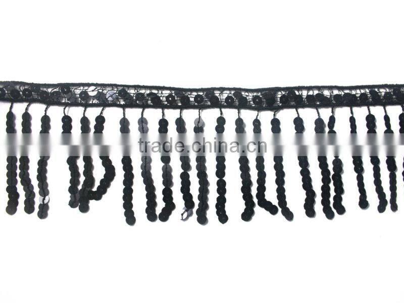 New design polyester lace trim with studs