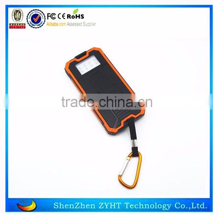 2016 Factory price 10000mah/20000mah solar mobile charger solar power bank