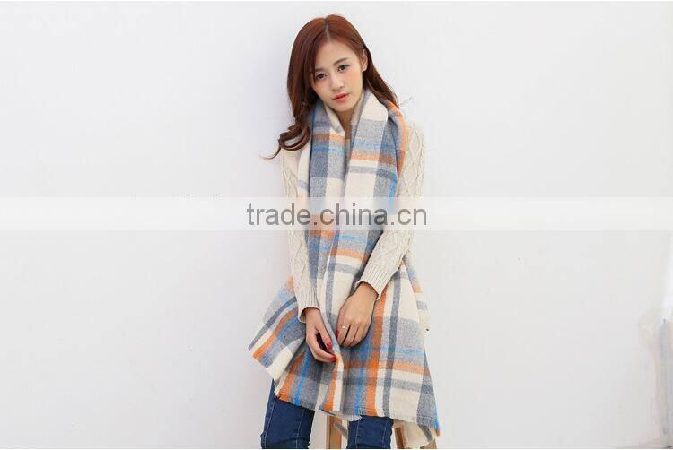 Wholesale Woman Plaid Cashmere Pashmina Scarf And Shawl
