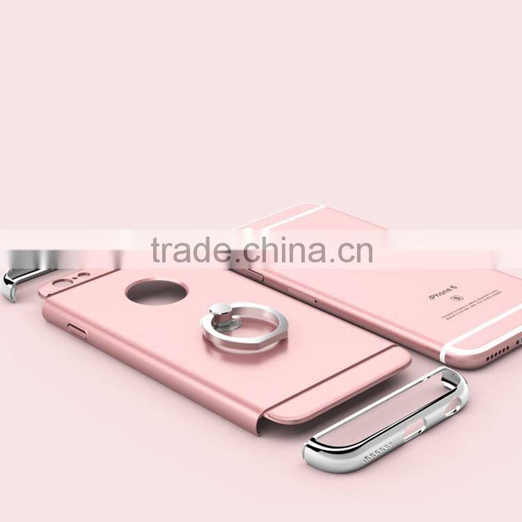 Rose Gold 3 in 1 detachable spraying frosted armor hard pc case for iphone 6