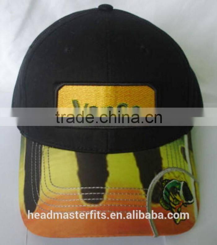 Custom logo printing long bill black strap women's baseball trucker cap