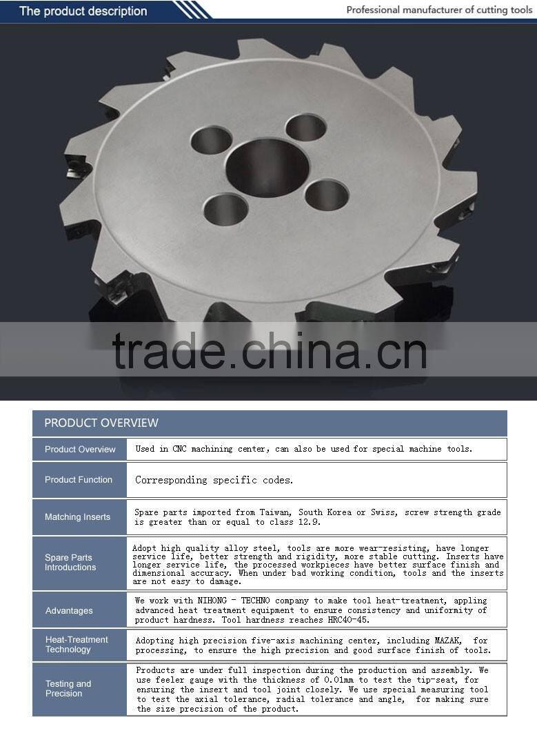 carbide side and indexable milling cutter
