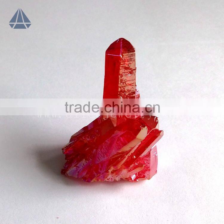 Wholesale rock ruby aura quartz crystal cluster healing stones