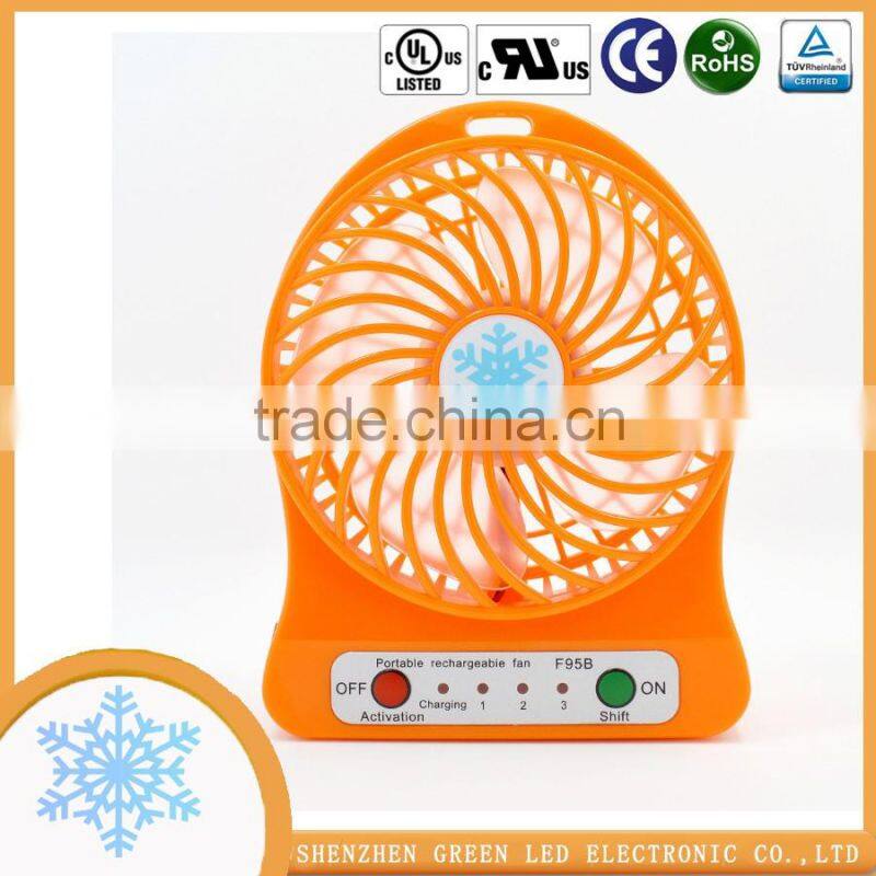 Summer Gift USB 18650 Battery Operated Adjustable 3 speed Fan For Family Travelling
