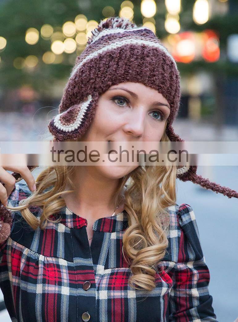 Korean Ladies fashion hat Dan Caesar turtleneck knitted hat Baotou warm winter hat