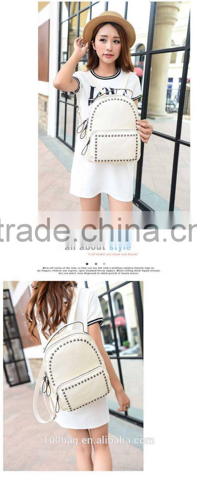 Hot sale Korea style Pu leather backpack for girls/most popular