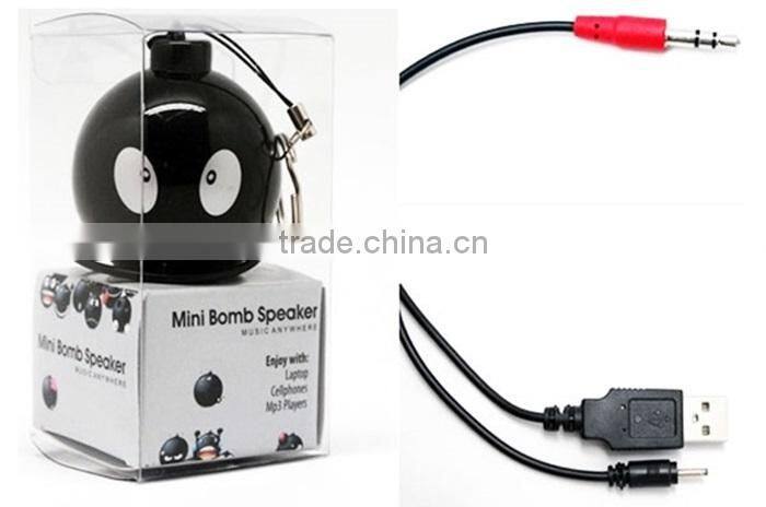 rechargeable popular design 3.5mm plug mini sound bomb pc speaker shenzhen