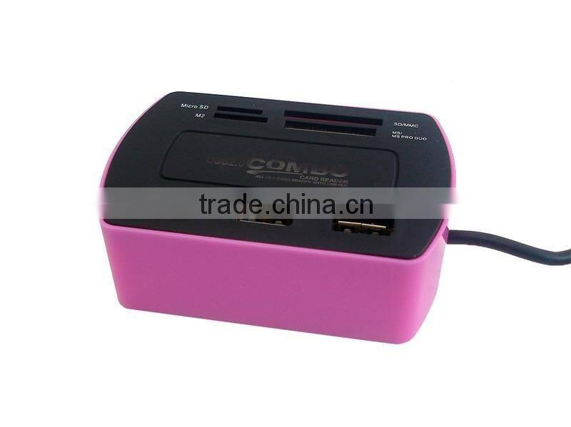 Cheapset Computer Card Reader with USB HUB USB2.0 COMBO