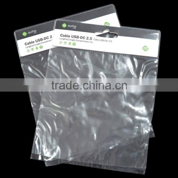 paper card header printing clear pvc materials plastic header bag