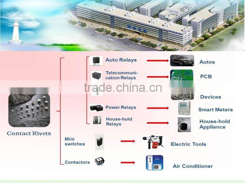 Welding Bimetal silver copper sheet contact tips for car spare parts