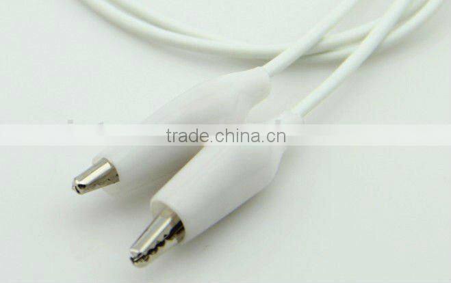 White color small alligator clip cable/Crocodile clip cable