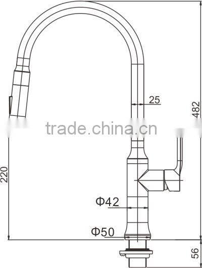 Single handle pull out lead free stainless steel kitchen faucet