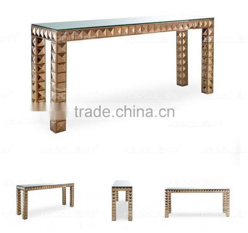 rose gold stainless steel wedding high table square banqet stand up table