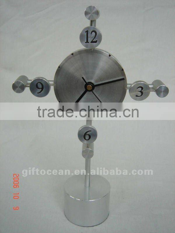 aluminum art metal desk clock,metal art crafts table clock