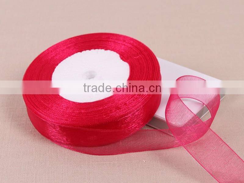 38mm red woven edged organza ribbon wedding foral card craft making gift cake flower decoration