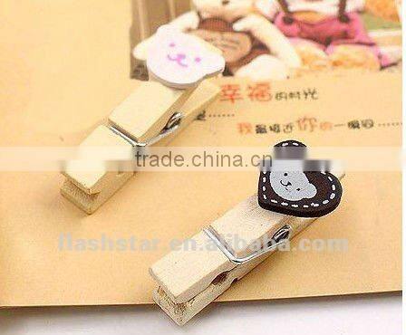 2013 Hot Sell Promotional wooden cartoon clip