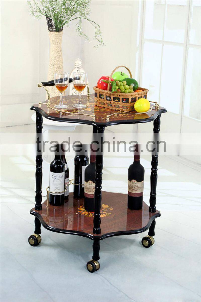 Wholesale wooden dining room trolley/serving trolley/cleaning trolley
