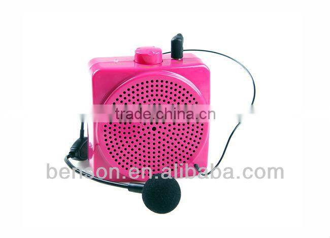 mini portable audio waistband amplifier speaker, microphone,audio amplifier, megaphone N71 Red