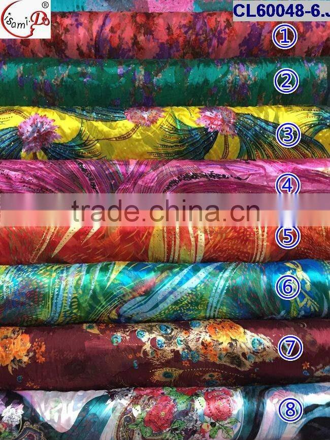 CL60048 New fashionable good quality silk lace fabric with stones wholesale
