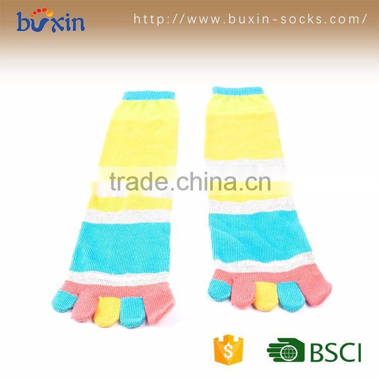 BX-Y-001 non slip trampoline yoga pilates lady sock for adults five toe grip slipper rubber sole socks