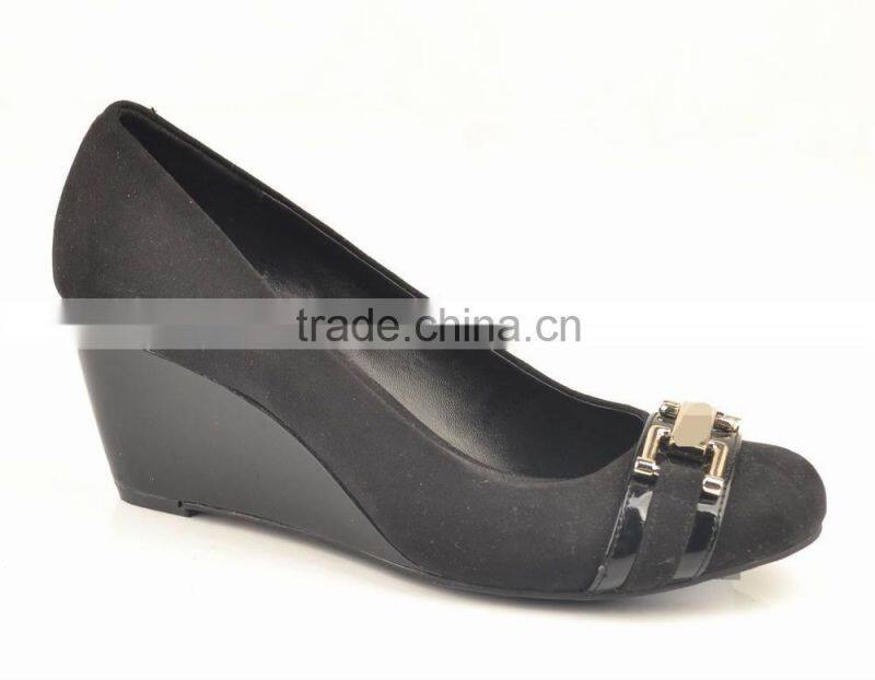 sexy fashion suede leather round toe ladies women wedge shoes 2014