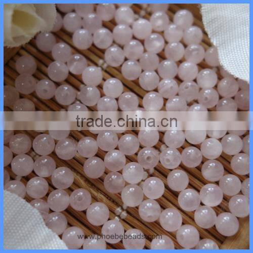 4mm 6mm 8mm 10mm 12mm Half Drilled Round Natural Pink quartz Loose Beads Gemstone For DIY Earrings Making HD-PQSR4mm