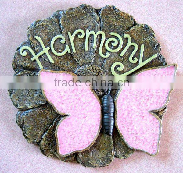 Polyresin butterfly stepping for garden decoration craft