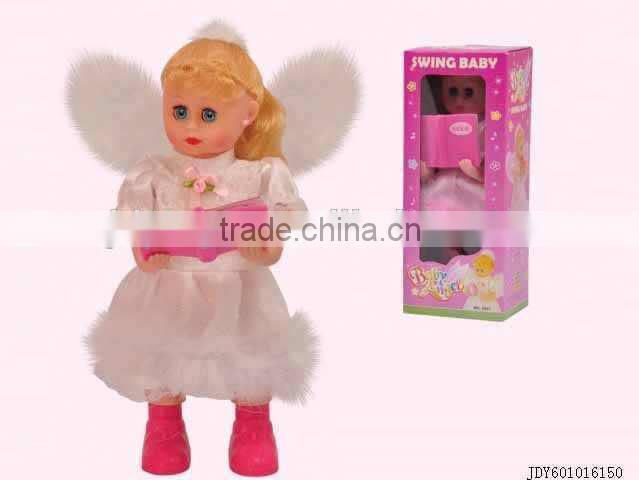 Hot sale electric lovely angel baby doll with rocking chair & phone musical toy