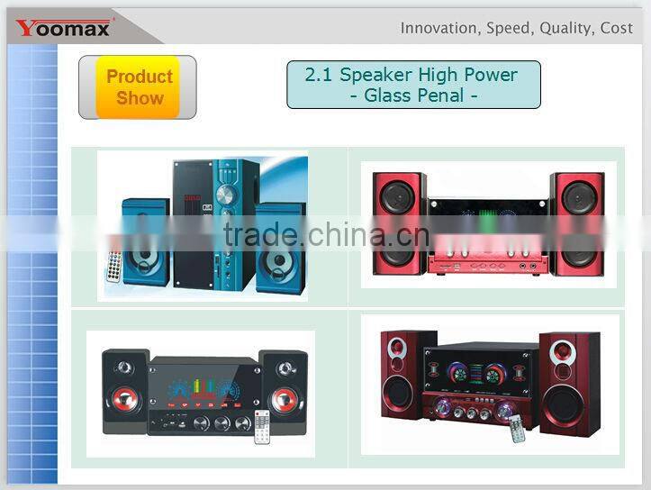 China 3.1 home theater speaker system - high power,USB,SD,FM remote control,LED Display
