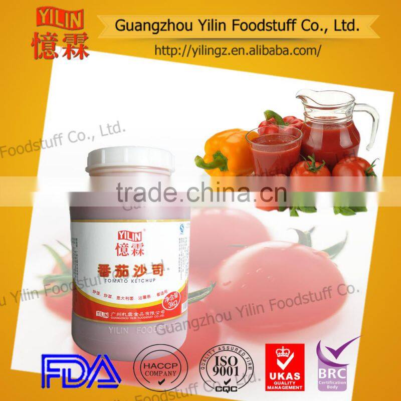 China OEM factory 3kg bulk pack branded tomato sauce