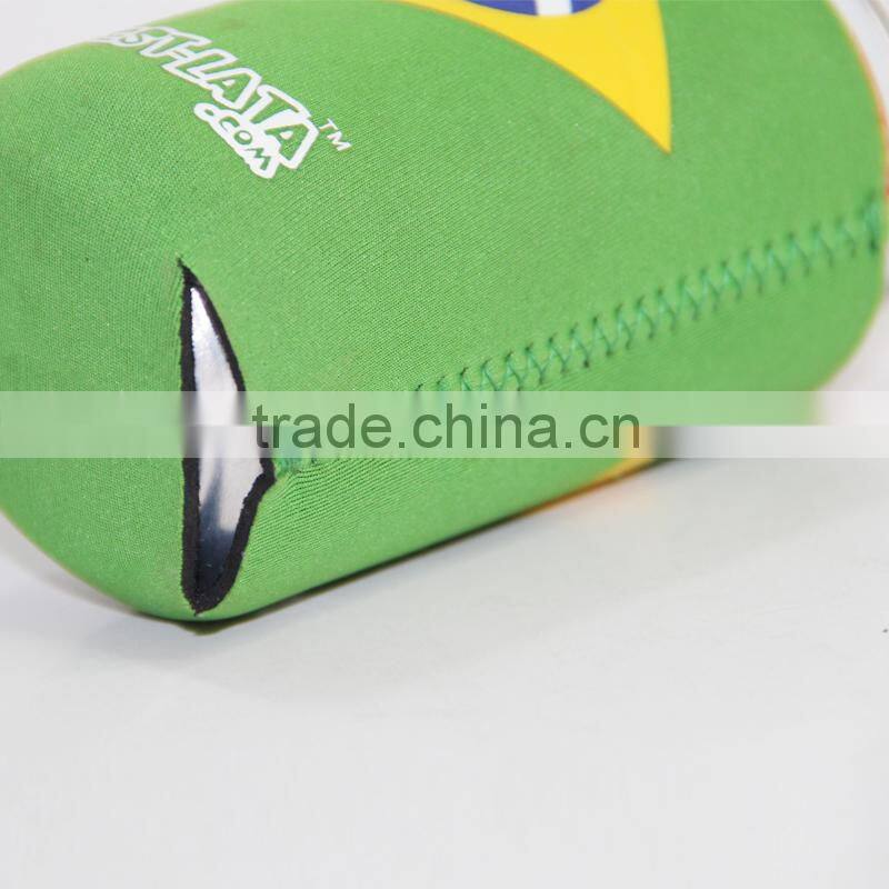 3mm neoprene beer can cooler with bottom collapsible can coolie