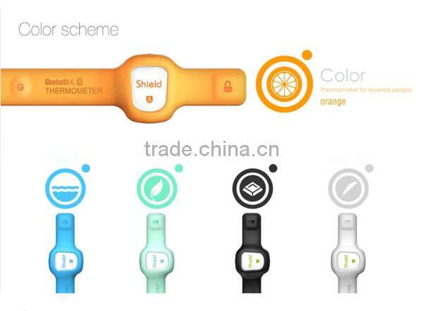 4 colors long time standby wireless body thermometer supported Smart phone Apps bluetooth CR2032 battery