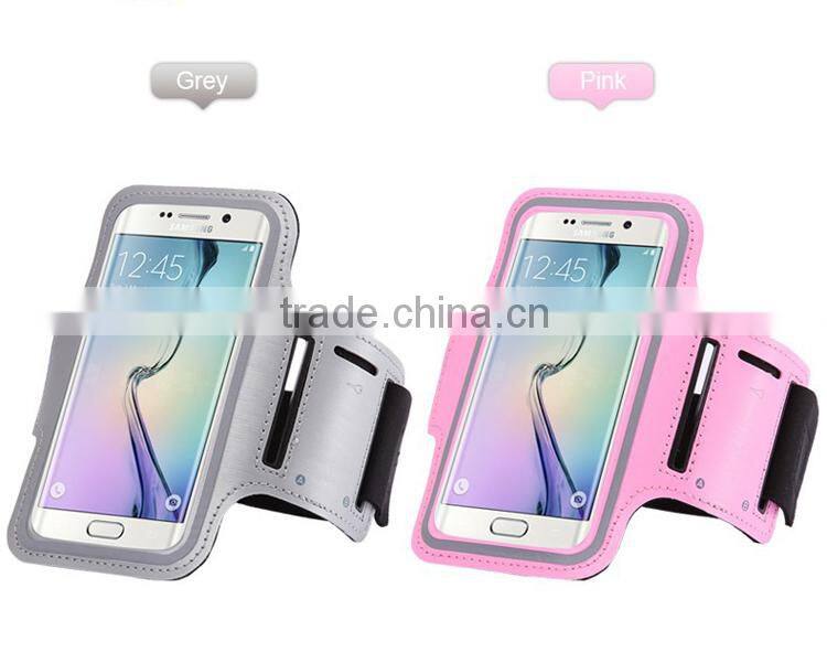 Waterproof Sport Running Armband For Samsung Galaxy S6/S6 Edge Gym Mobile Phone Arm Holder Belt Brush Leather Case