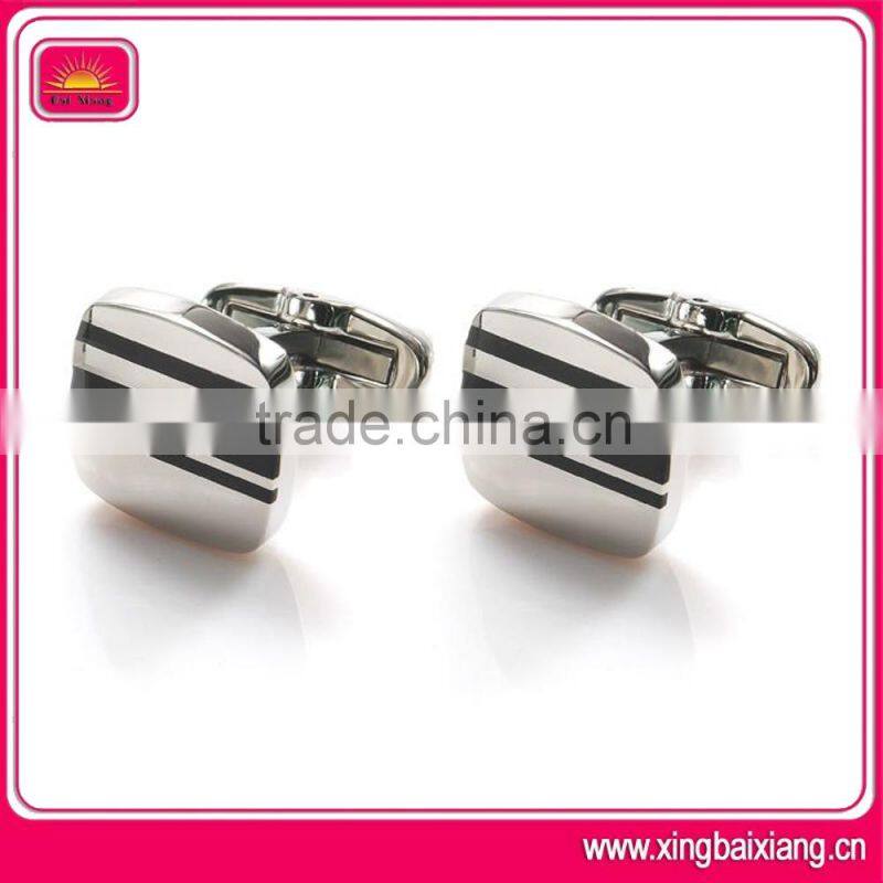 simple shaped silver business cufflink buttons