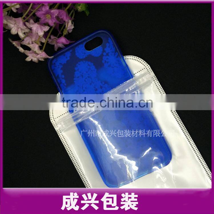 white plastic bag withzipper of the hot stamping printing for iphone6 plus back cover
