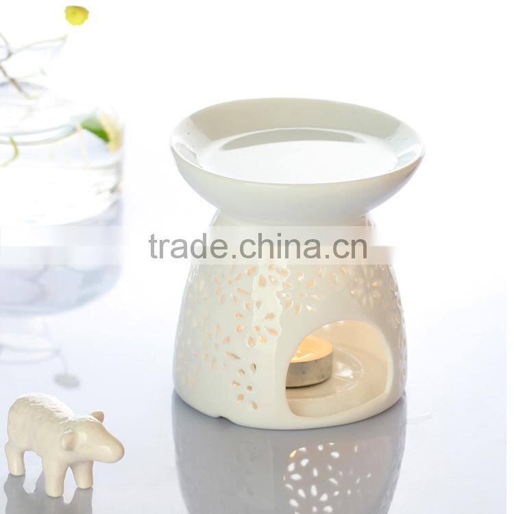 Unique shape ceramic aroma burner with bright color glaze