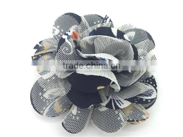 New design fancy fabric flower brooch for ladies