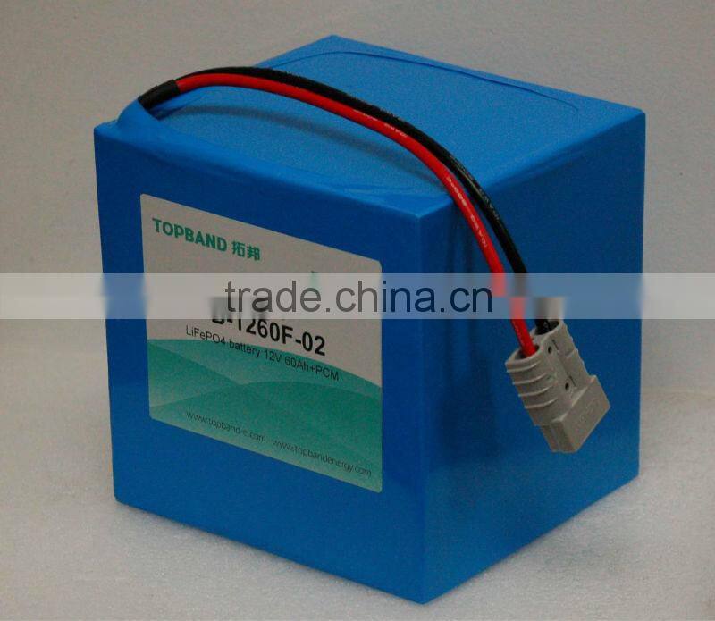 Solar power LiFeO4 LFP battery 12V 60Ah