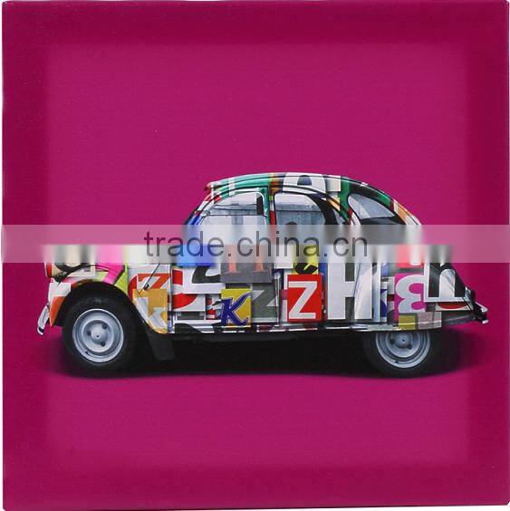 2015 Fashion emboss canvas painting art of car