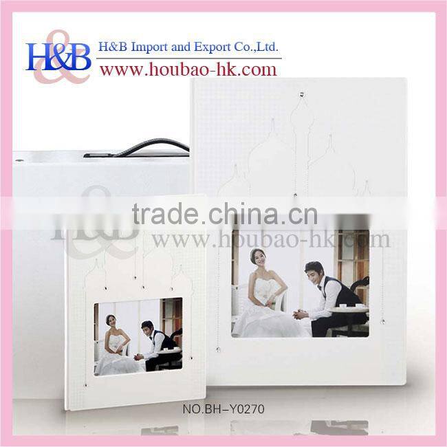 H&B Elegant White Painting Personalized Wedding Photo Album
