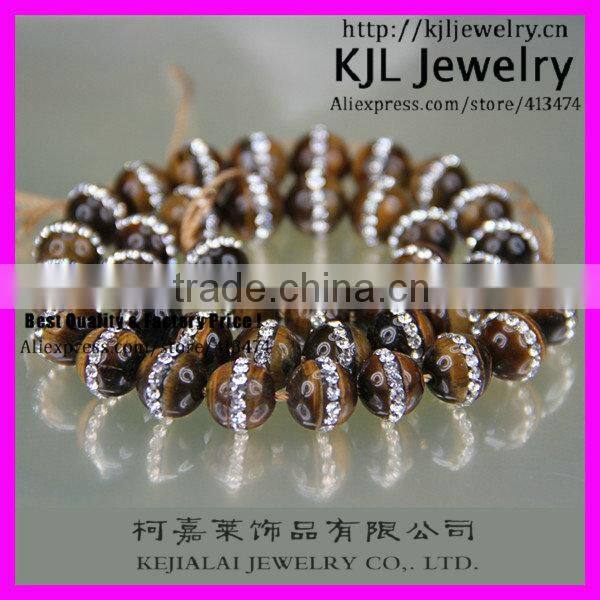 GZKJL-CT0244 Natural Semi gem Beads, Tiger eye rhinestone ball beads