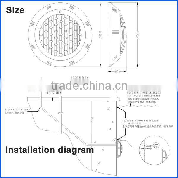 Waterproof led lighting 603P, 9W swimming pool light with CE RoHS