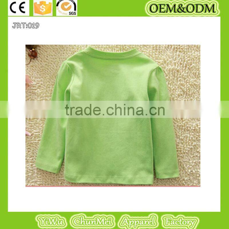 new green pure color t shirt children kids long sleeve t shirt owl t shirts spring tops tee boys and girls t shirt