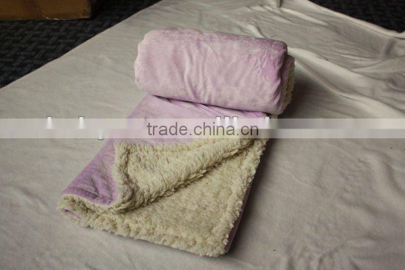 Printed color short velvet with sherpa/Short plush embossing