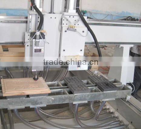 Vacuum table piece NC control two rotary spindle wood working cnc router