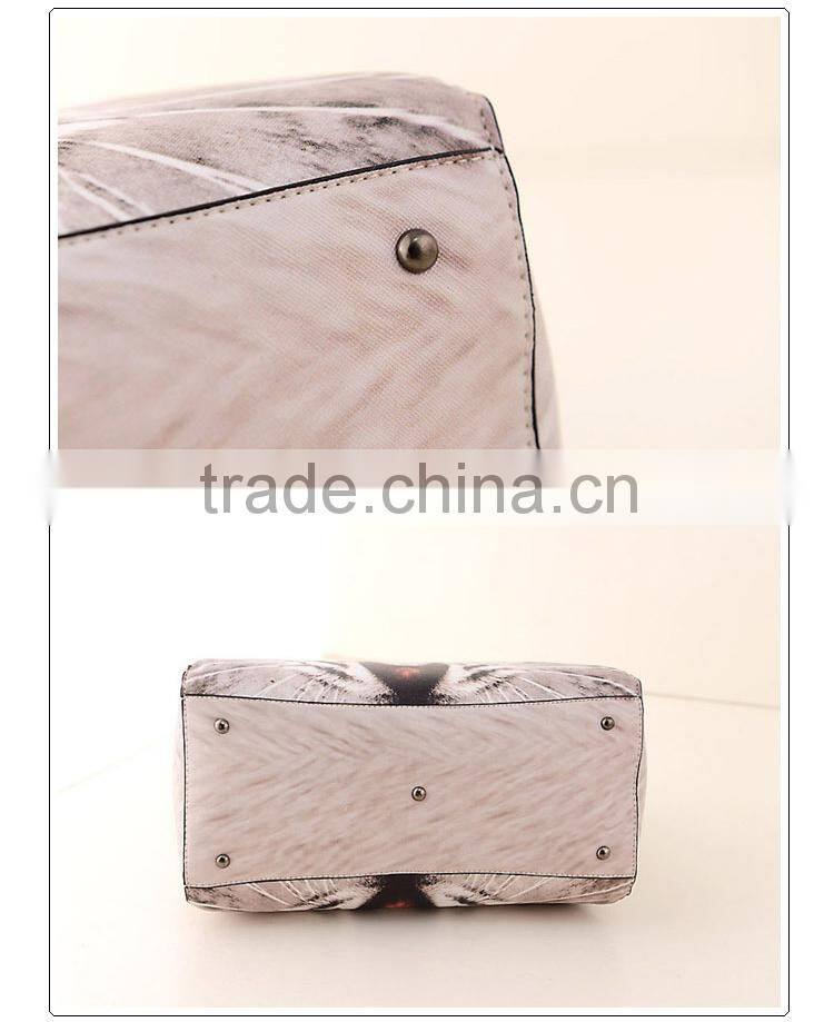 2015 new handbag shoulder bag Messenger bag Korean style PU fashion ladies bag printing cat eyes handbag free shipping