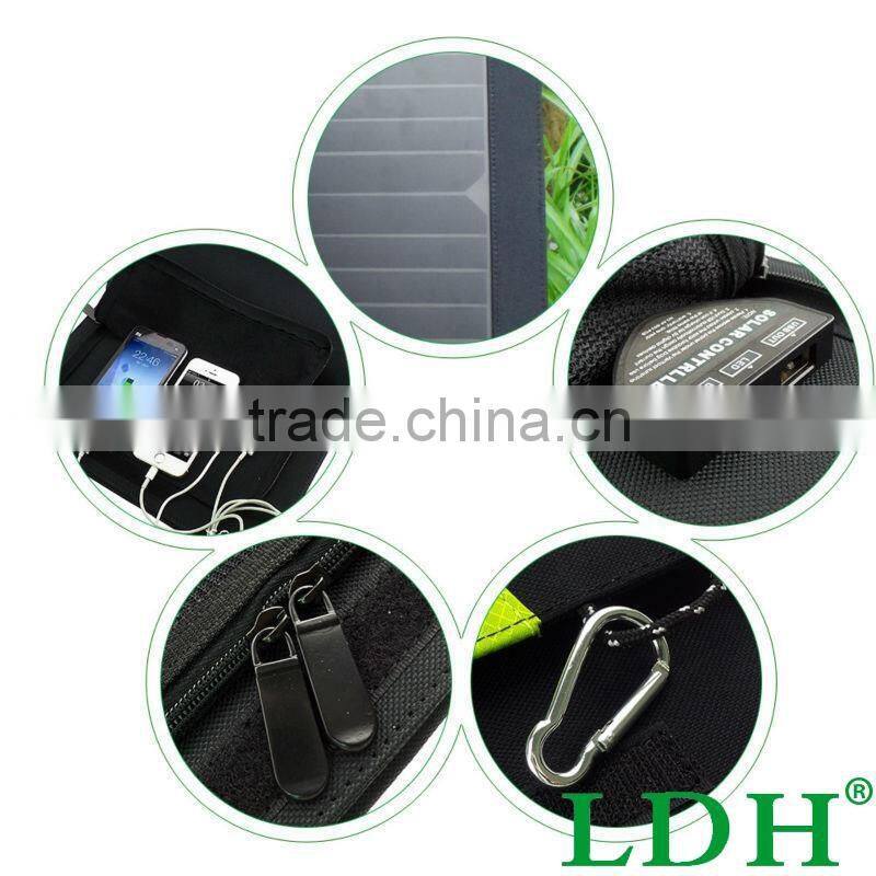 High Quality 20W Dual USB Output 5V Solar Power Bank Sunpower Solar Panel Charger Camping Charger for Mobile Phone