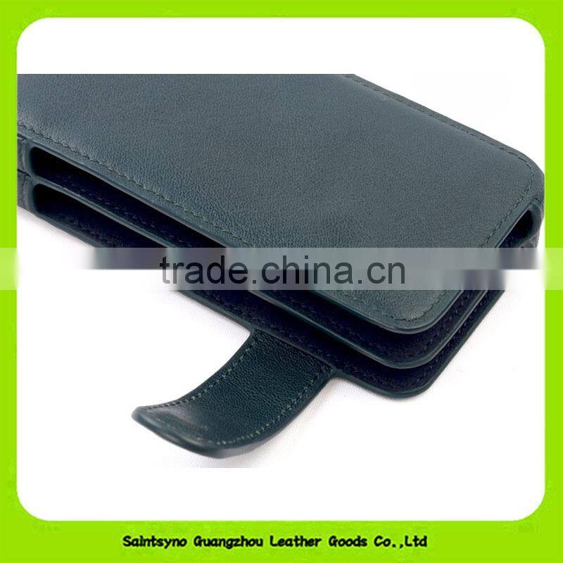 Belt Magnetic Closure Two Mobile Phones First Skin Cow Leather Case 16154